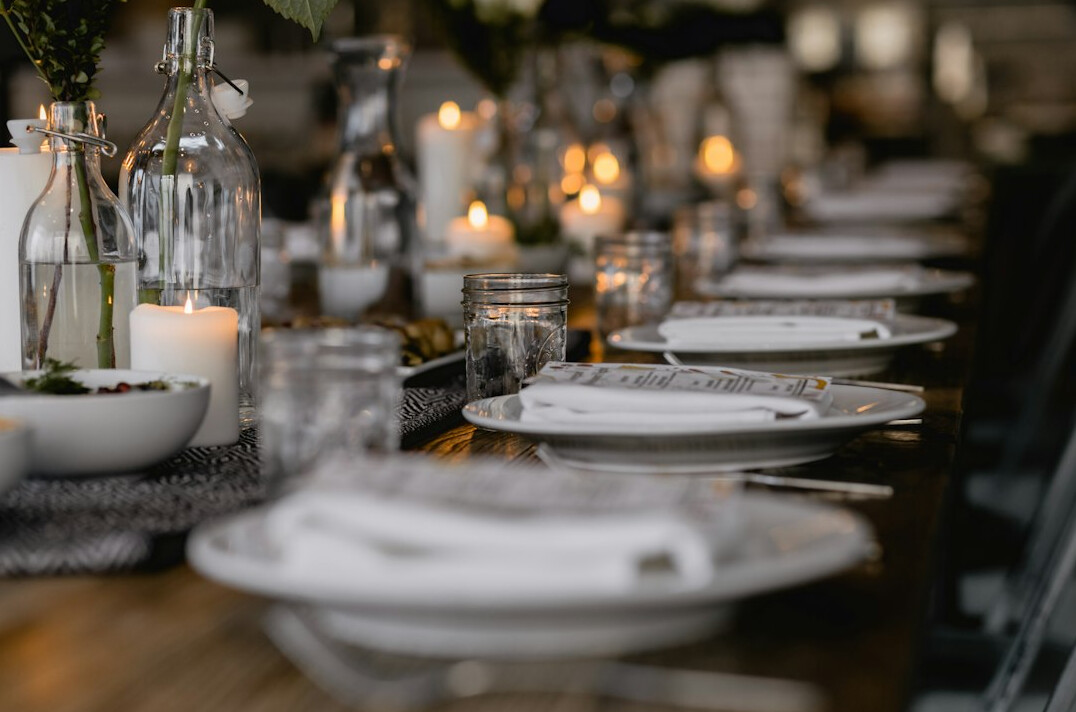 elegant dinner table setup